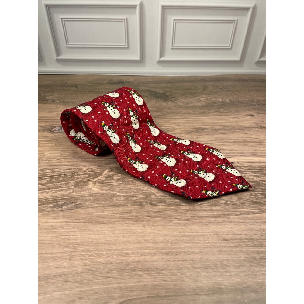 Nordstrom J.Z. Richards Silk Necktie Holiday Snowman Let it Snow Christmas